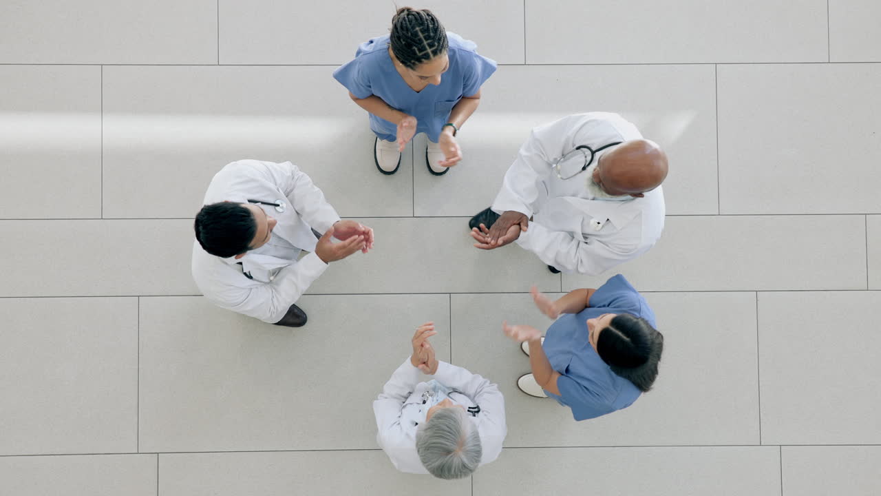 Celebration applause, circle or happy people