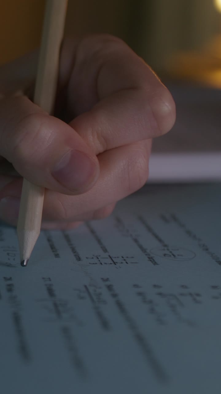 Student Taking a Math Exam