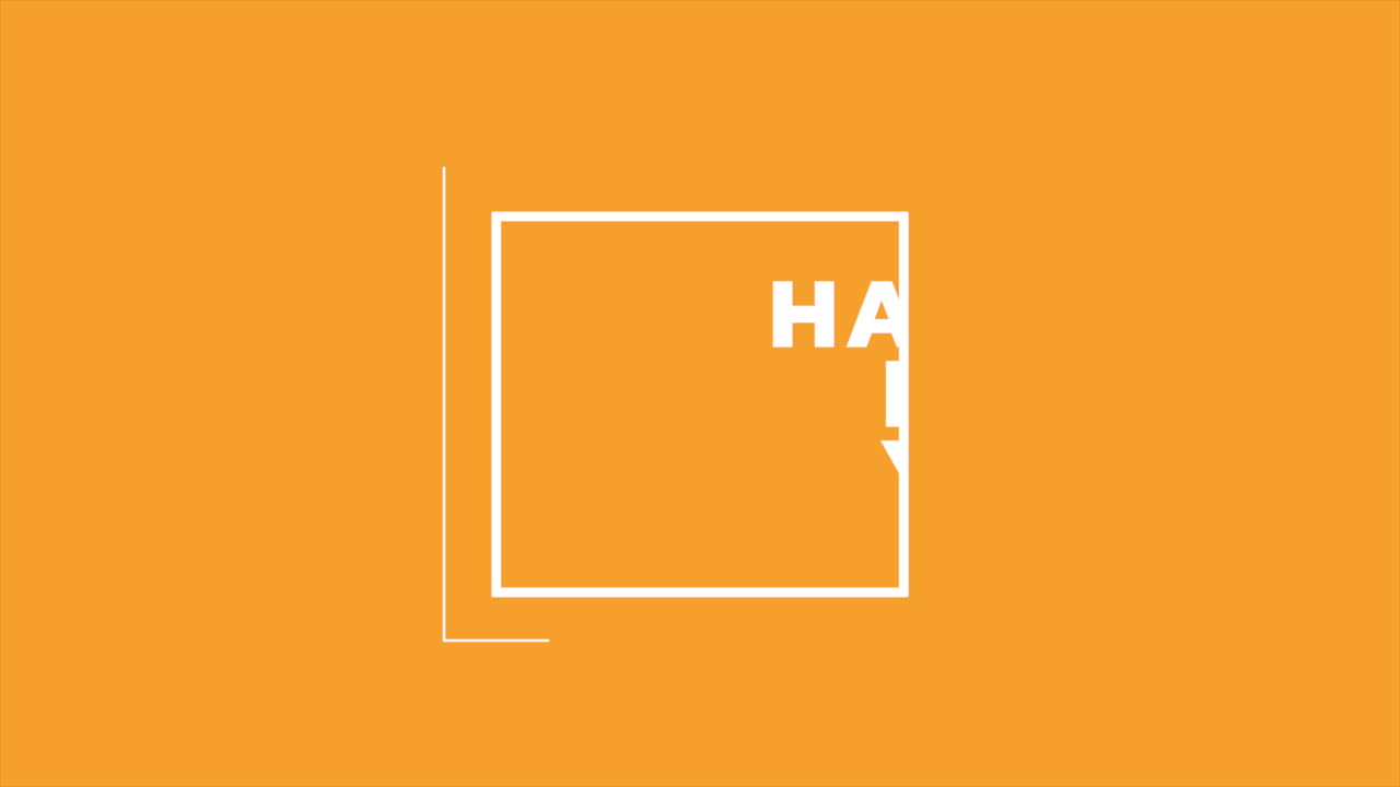 Happy New Year in white frame on yellow modern gradient