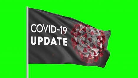 covid-19 update flag in green screen 4k