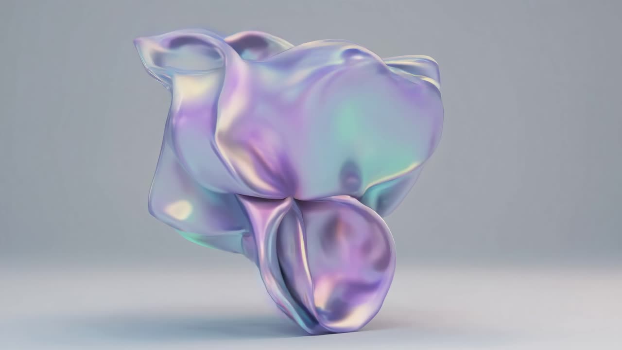 Abstract Iridescent 3D Rendered Form
