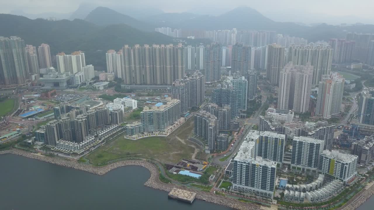 imágenes de aviones no tripulados de la ciudad de tsung kwan o, hong kong
