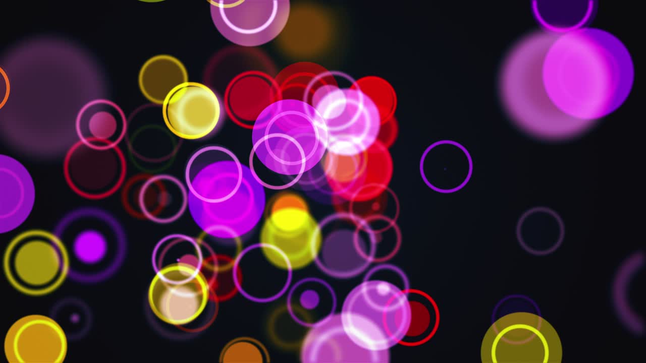Computer generated the rows of multi colored circles and rings. 3d rendering abstract background from round particles
