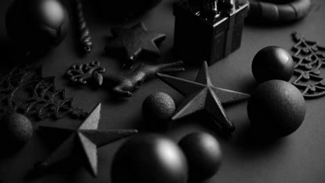 christmas minimalistic and simple composition in mat black color