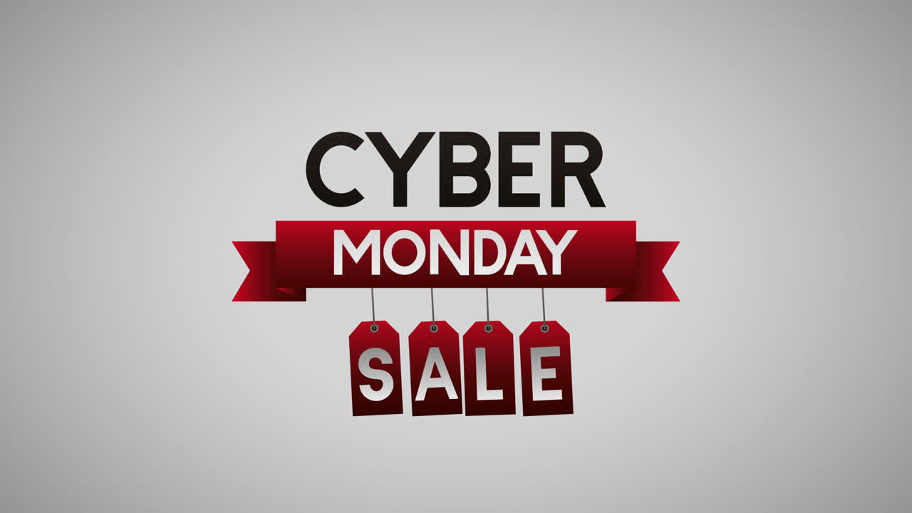 cyber monday animation with lettering