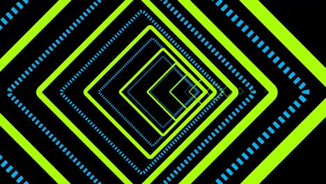 animación de texto de venta y formas coloridas a través de túnel digital
