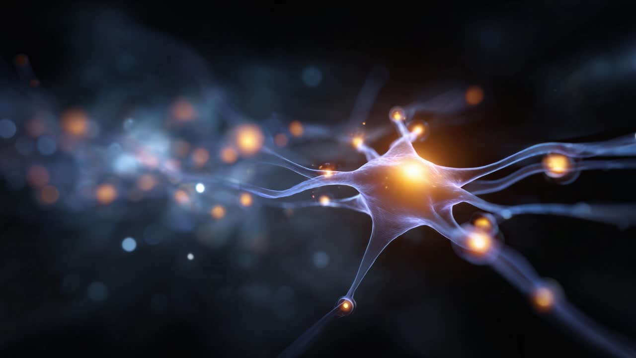 Capturing the Intricacies of Neurons: A Detailed Look at the Electromagnetic Activity of Neuron Connections Illuminated with Vibrant Light Effects