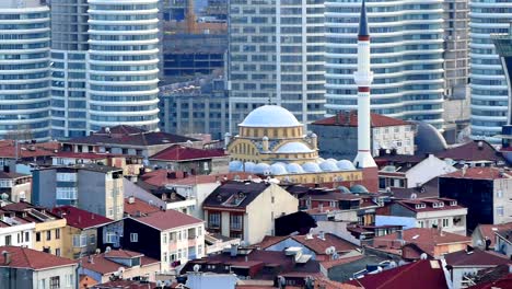 istanbul cityscape with mosque and high-rise buildings