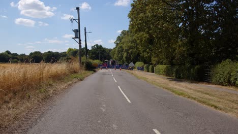 road closed for maintenance on a uk b road in the countryside