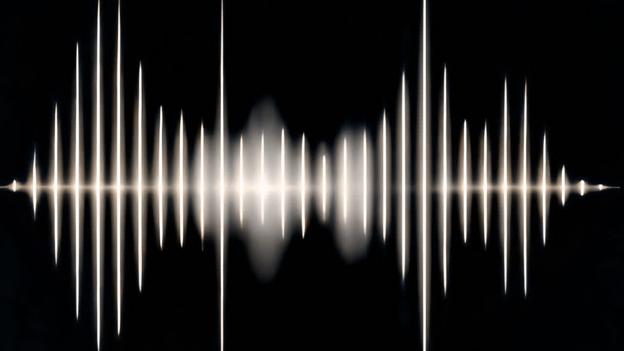 Abstract soundwave light pattern animated overlay, transparent 4K video, alpha channel, ProRes 4444