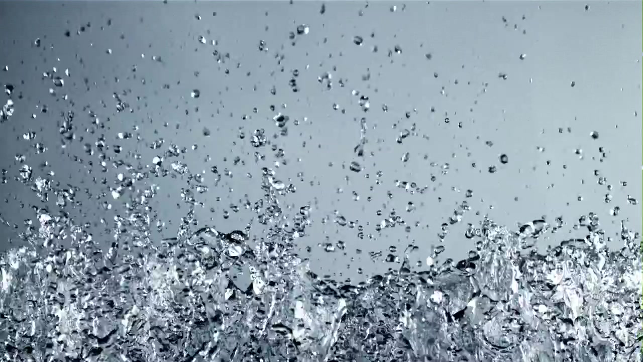 Abstract Slow Motion Water Splashes and Falling Drops