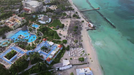 aerial view of a luxurious beach resort in the caribbean