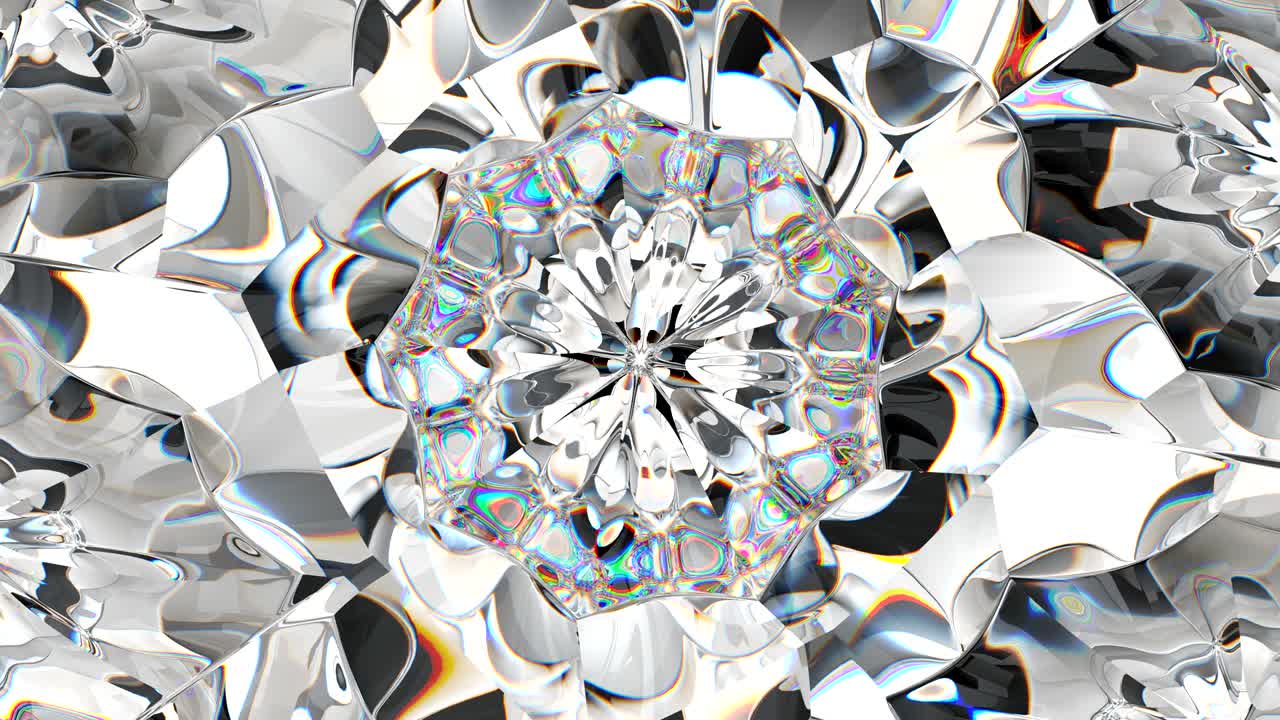 piedra preciosa brillante macro ciclo giratorio sin costuras caleidoscopio