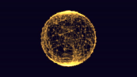 Esfera-Geométrica-Futurista-Con-Brillos-De-Neón-En-Degradado-Negro