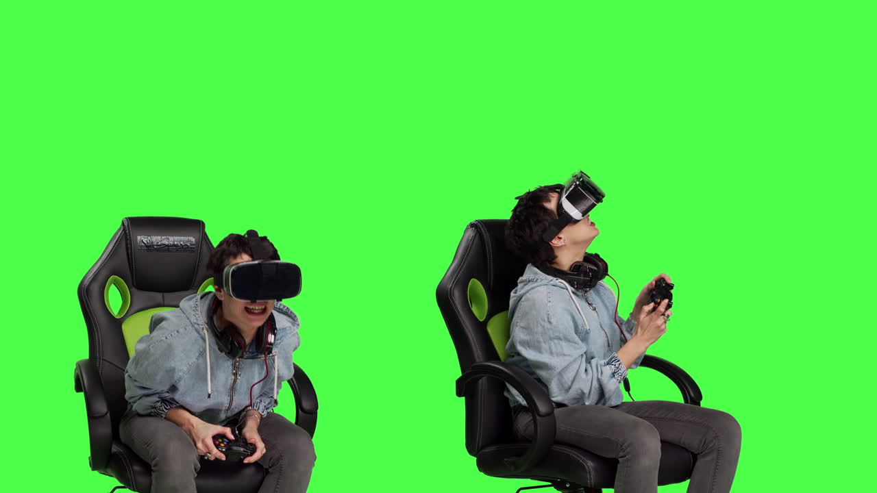 Sad woman losing video games e sport tournament with vr glasses