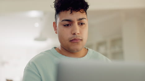 Laptop,-face-and-man-reading