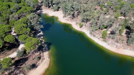 green water of encinarejo reservoir summer recreation area andalusia spain