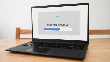 payment in course with blue progress bar. insufficient funds on your account.
