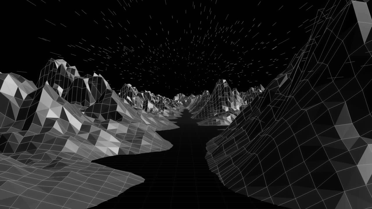 Digitally generated video of mountain