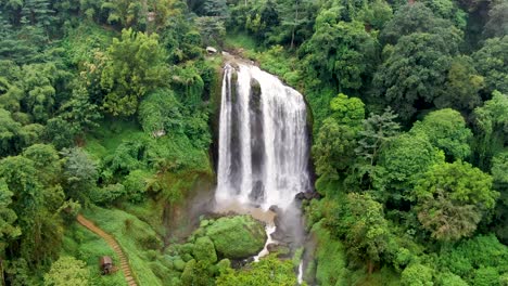 curug sewu waterfall in kendal, central java