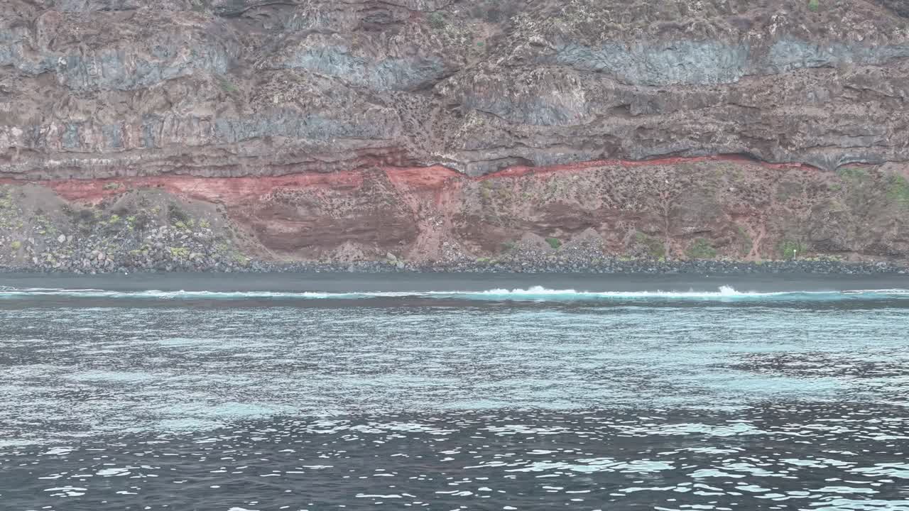 Aerial view towards the volcanic rock formations of the Desertas Islands in Madeira, Portugal