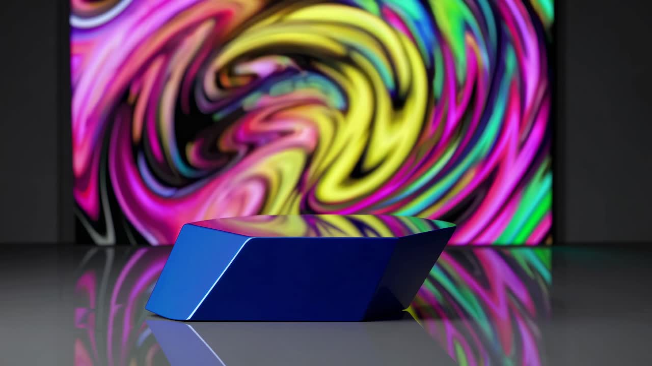 Abstract Blue Hexagon Podium Display