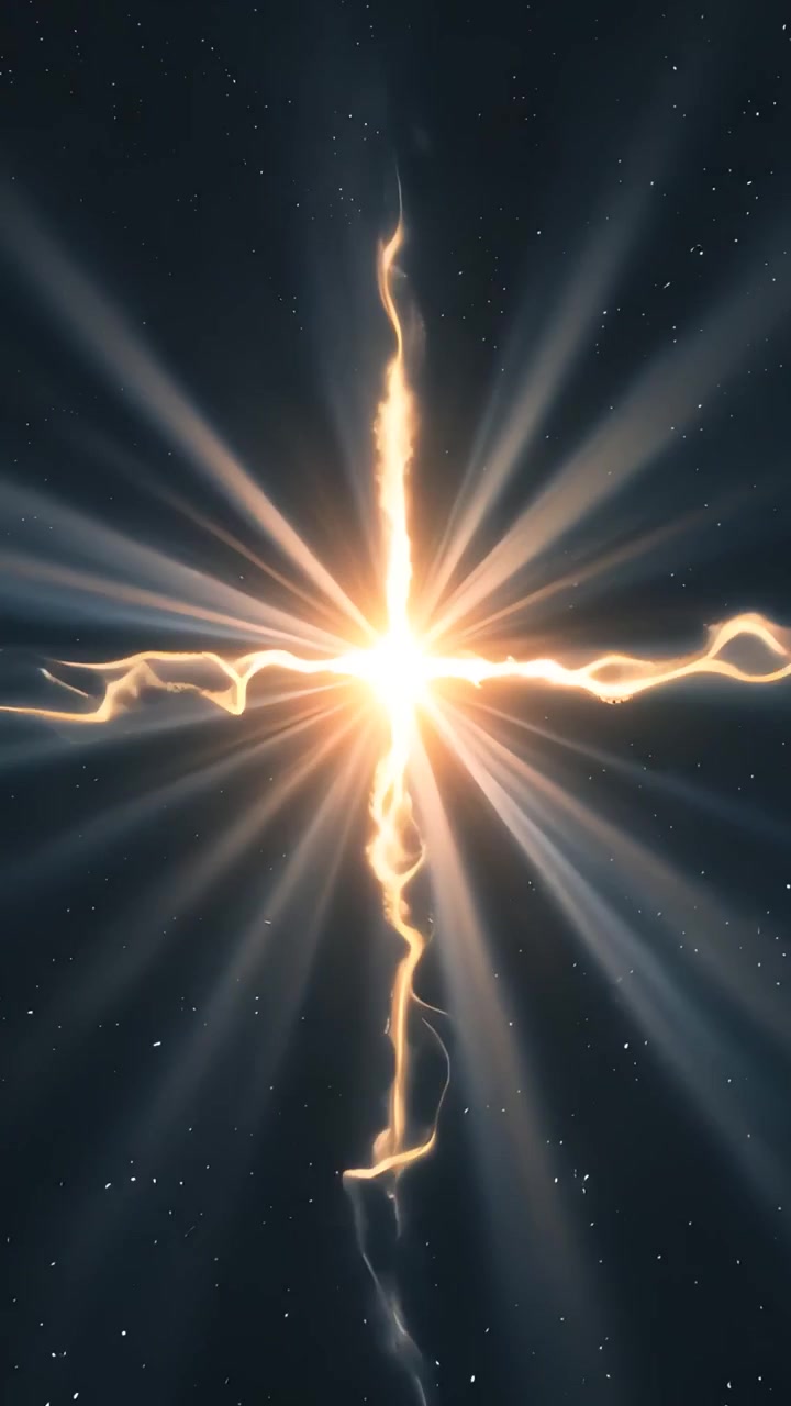 Cruz Cristiana con Luz Celestial, Fondo de Adoración 4K