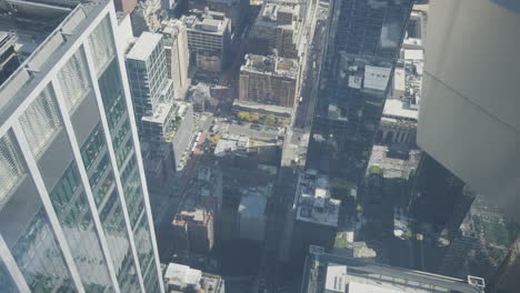 vista de ángulo alto de los rascacielos de la ciudad de nueva york