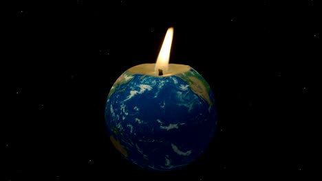 global warming – earth as candle 4k loop