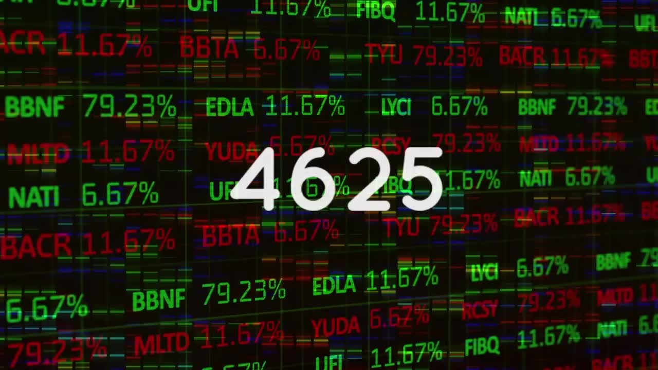Animazione di numeri che cambiano ed elaborazione di dati finanziari