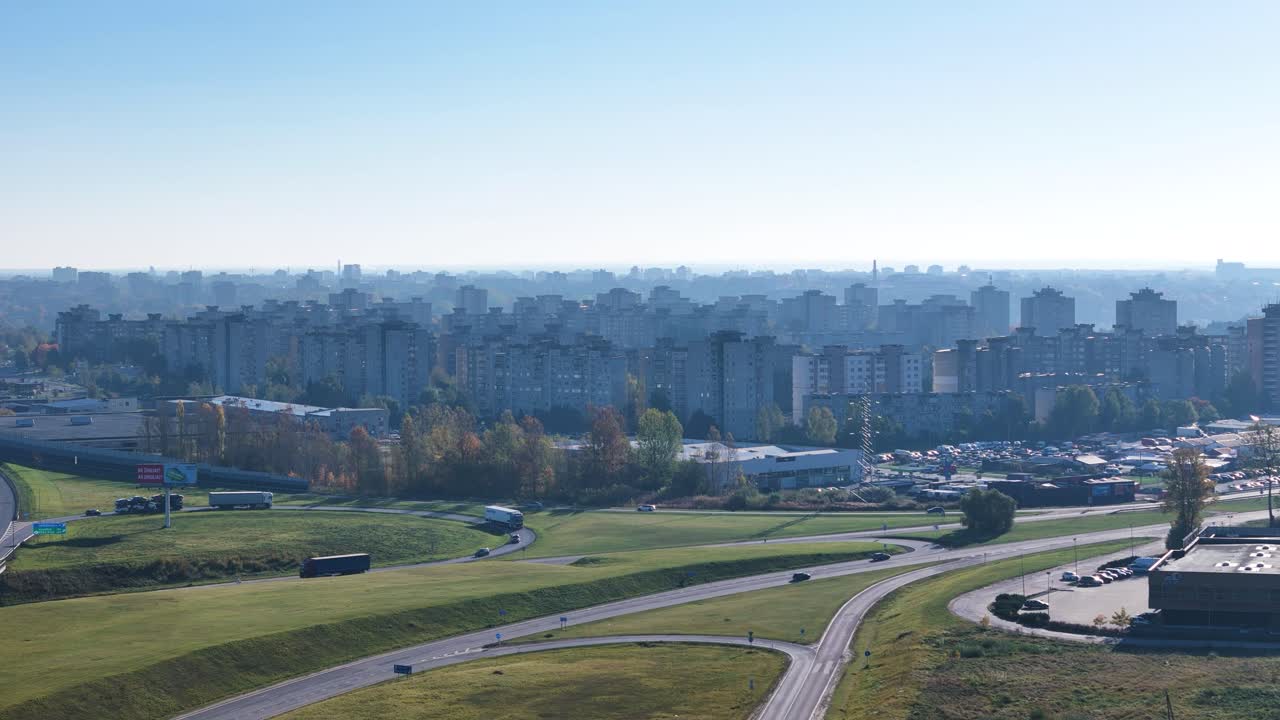 리투아니아 카우나스 시의 미스티 실라이나이 지역, 항공 드론 뷰