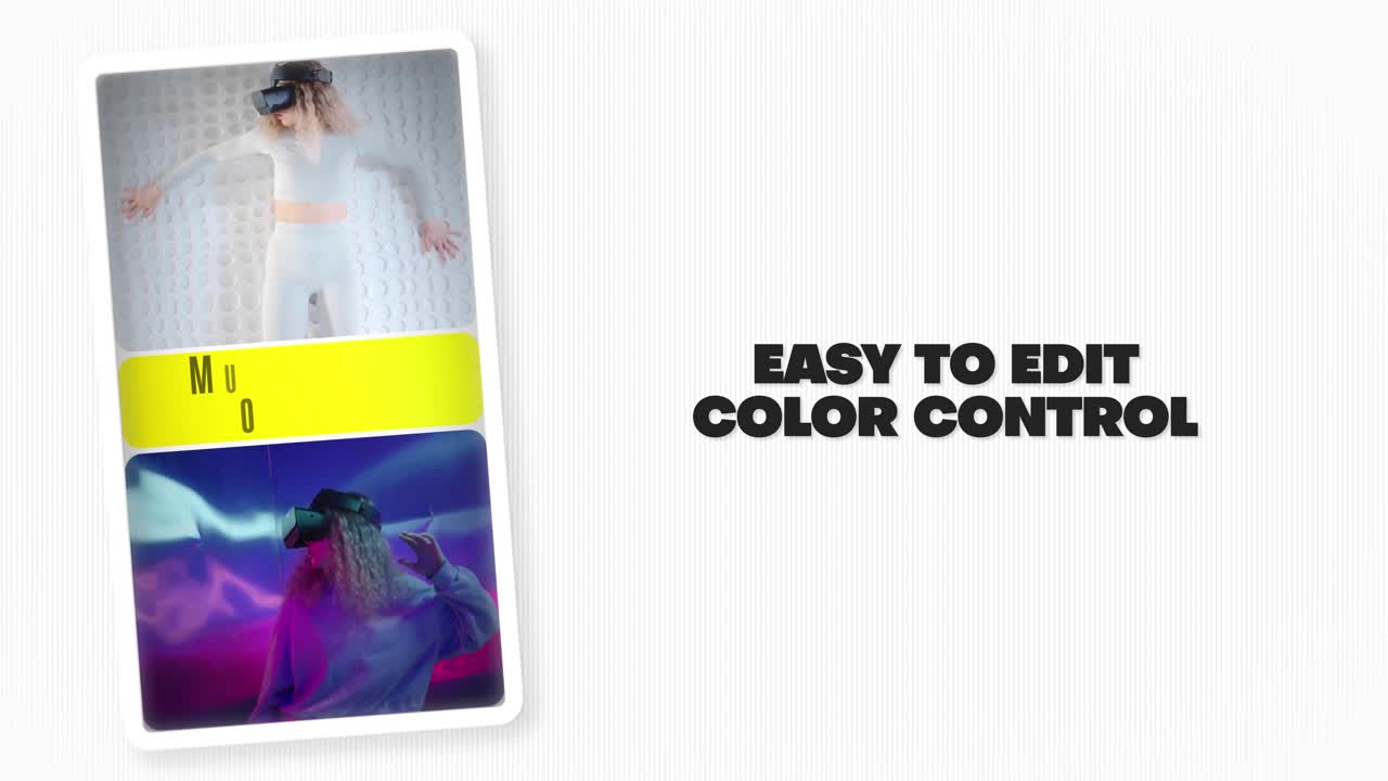 A modern video template designed for vertical multiscreen content