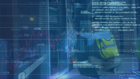 animación de la interfaz digital y procesamiento de datos sobre el trabajador