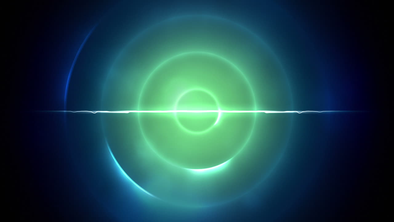 중간에 선이 있는 파란색과 초록색 원