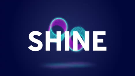 Animation of glowing light neon circles moving over blue background