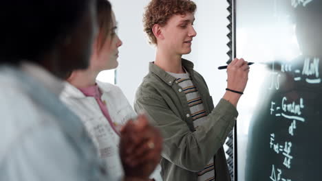 students learning with a whiteboard