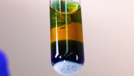 chemical reaction in test tube