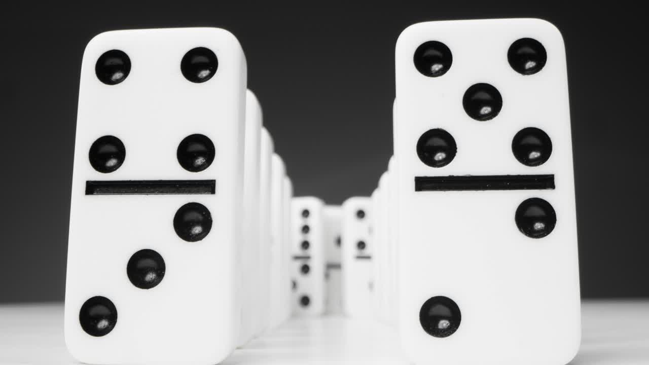 떨어지는 도미노의 두 줄 닫습니다