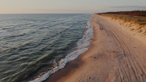 coastal beach sunset scene