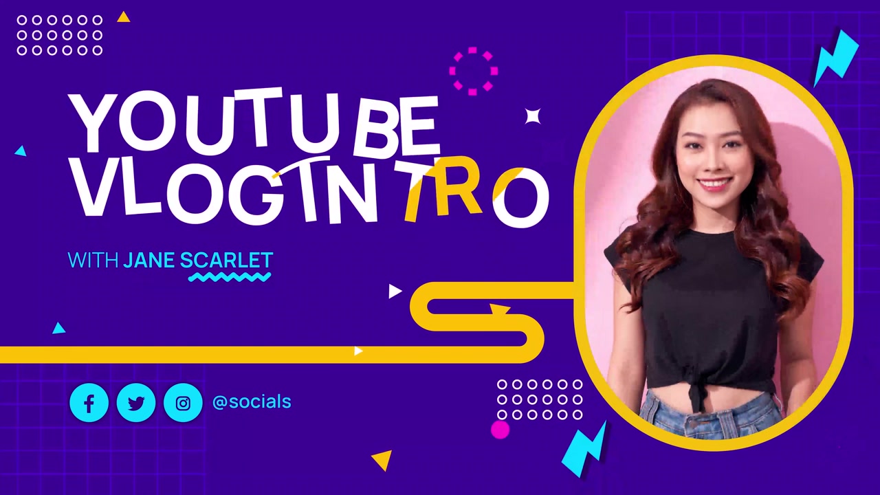 Modello Di Intro Animata Per Vlog Di YouTube Con Icone Di Social Media
