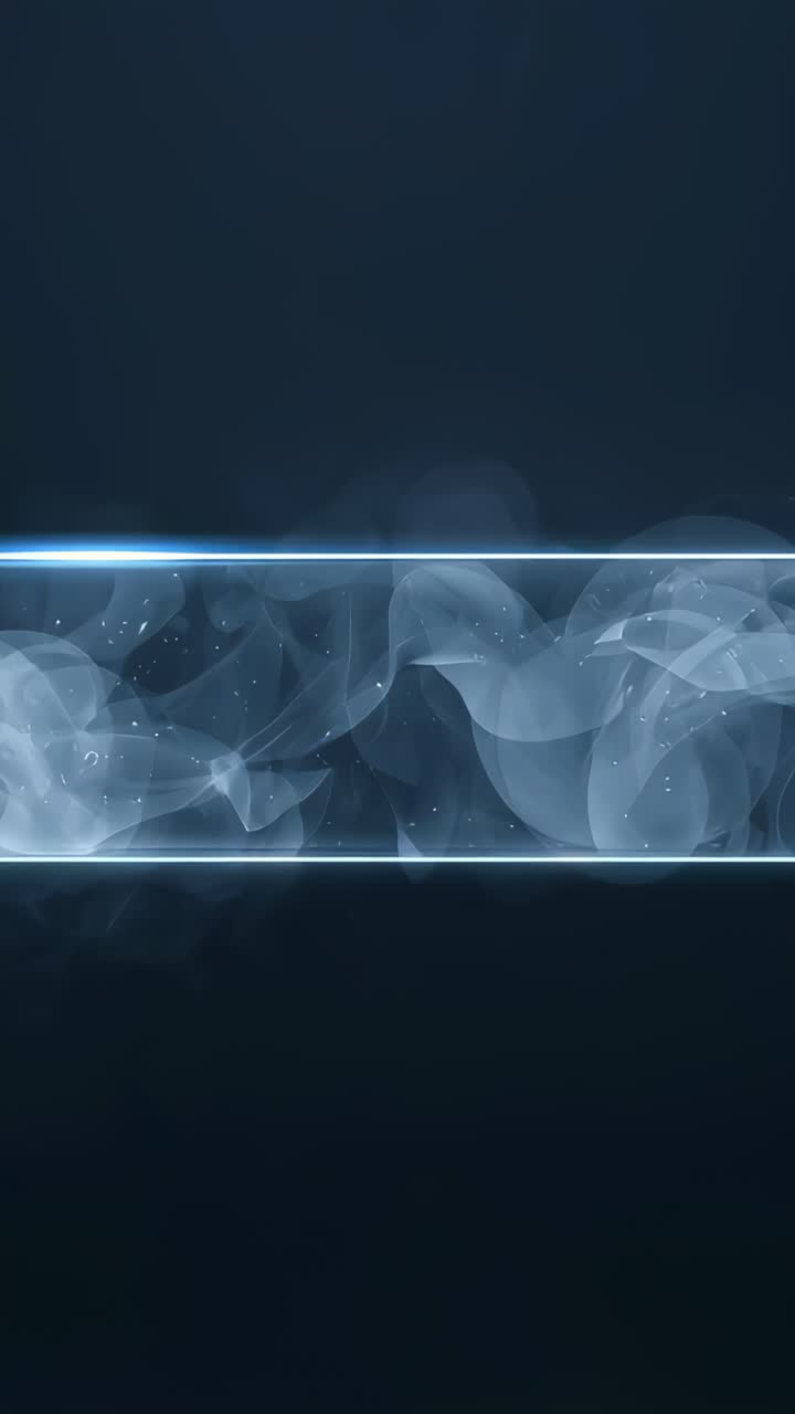 Vertical video: Appearing light pulse sweeping lower edge of sheer band on navy, rippling smoke