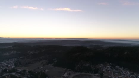 aerial shot of the dawn in creel, chihuahua, mexico