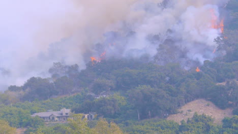 the thomas fire rages above large mansions near montecito santa barbara county california