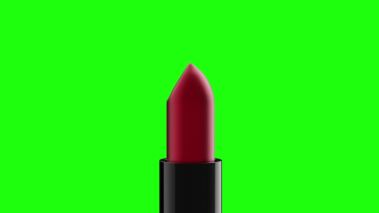 el lápiz labial de color rojo gira sobre un fondo rojo