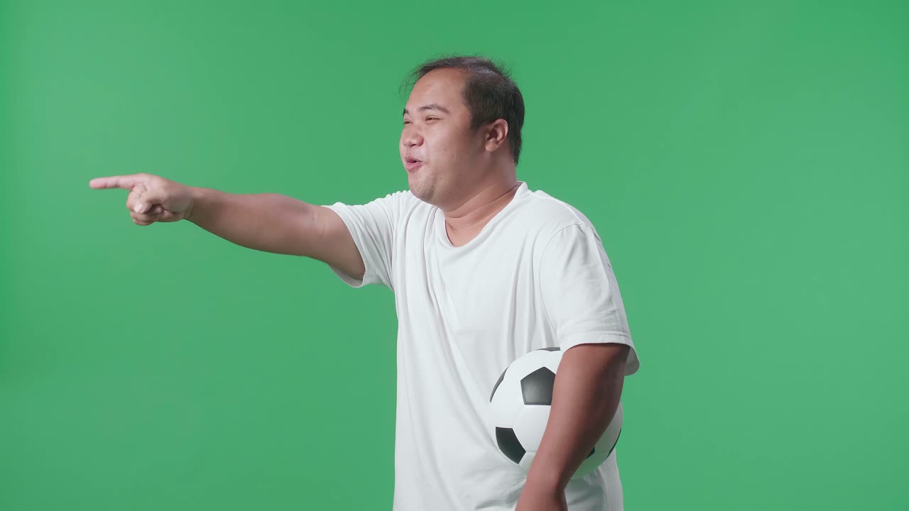 Excited Soccer Fan Pointing
