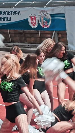 performance of beautiful young girls of cheerleader