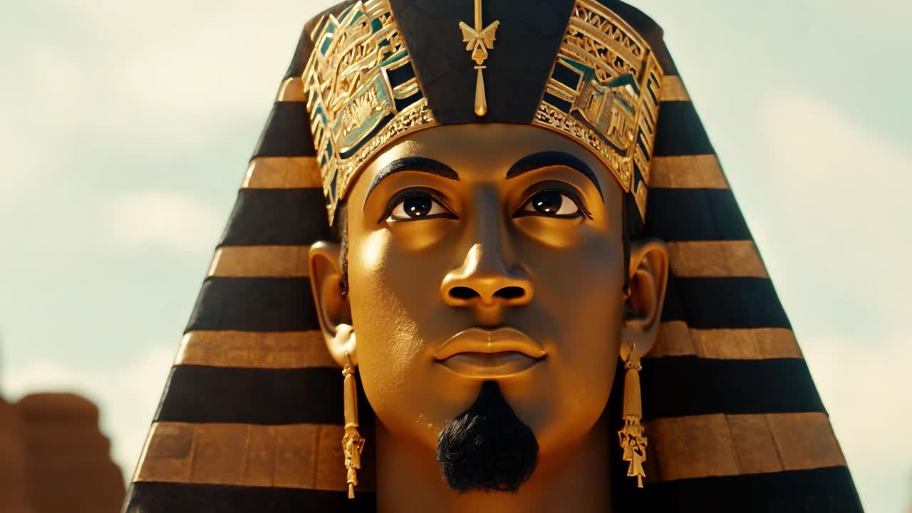 un primer plano de un faraón