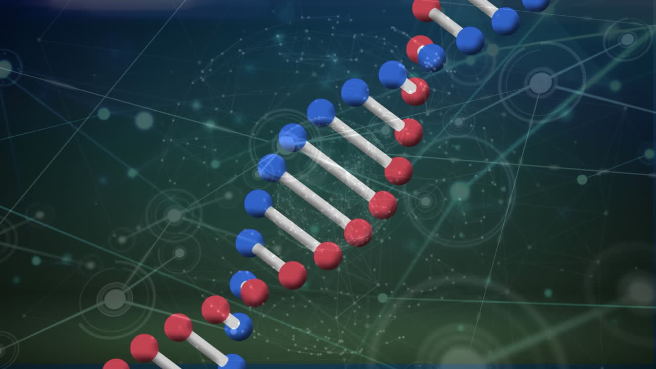 Animation of dna strand over data processing