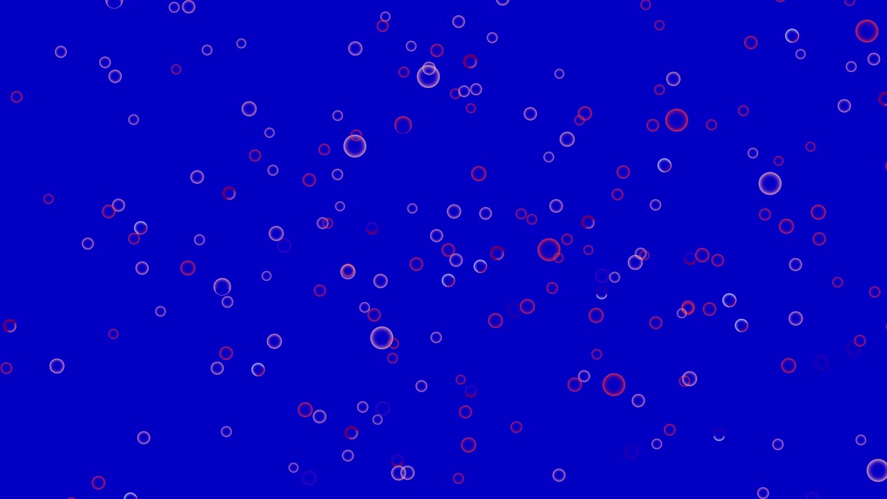 Illustrated bubble soaps on blue colorful background. Abstract bubble floating all around