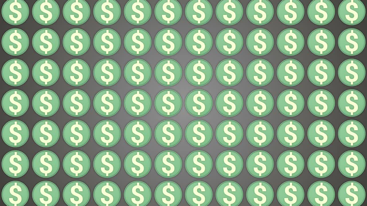 Dolar Amerikan parası yeşil arka plan madeni paralar trafik dikey